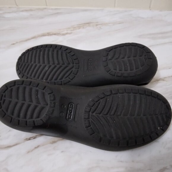 Crocs | Kaydee Black Ballet Flats Slip On Shoe | Size 9 - Picture 7 of 8